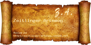 Zeitlinger Artemon névjegykártya